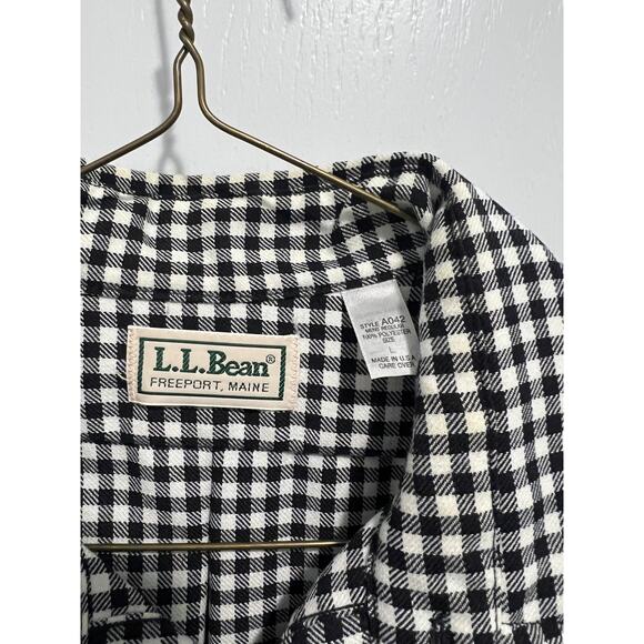 LL Bean black and white Men's heavy long sleeve size large - Picture 4 of 4